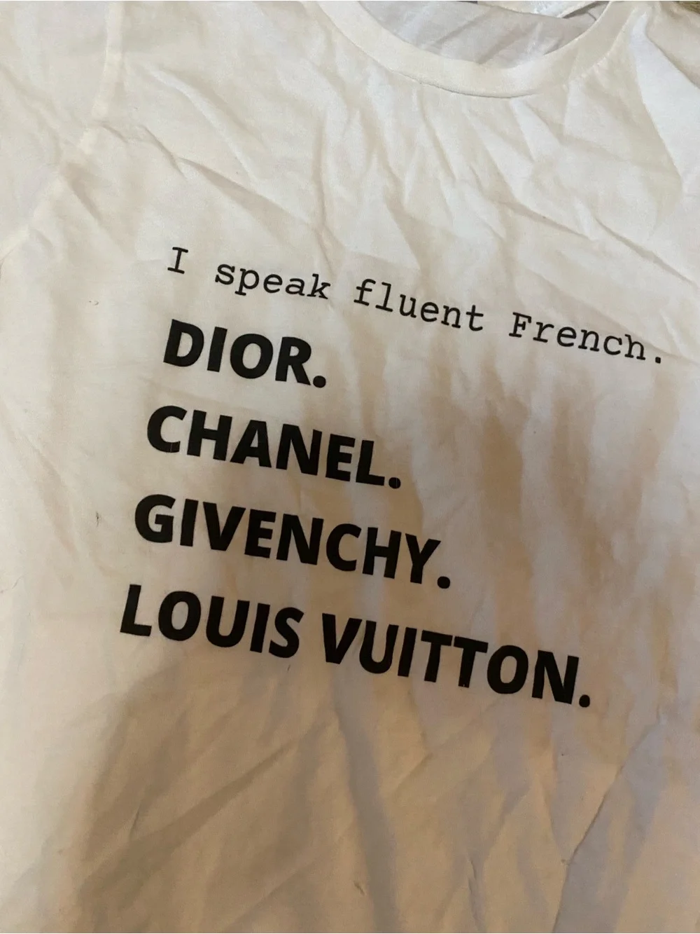 I speak fluent French: Designers shirt- NWOT